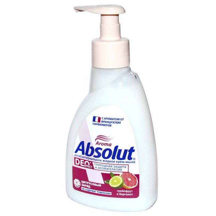Мыло жидкое Absolut Грейпфрут и бергамот 250гр пэт