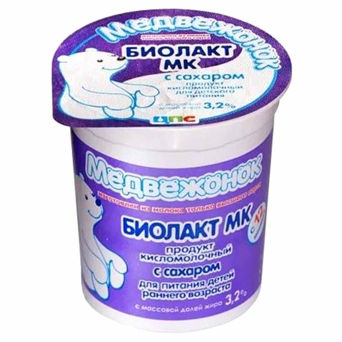 Биолакт МК Медвежонок с сахаром 3,2% с 8мес 180гр пэт