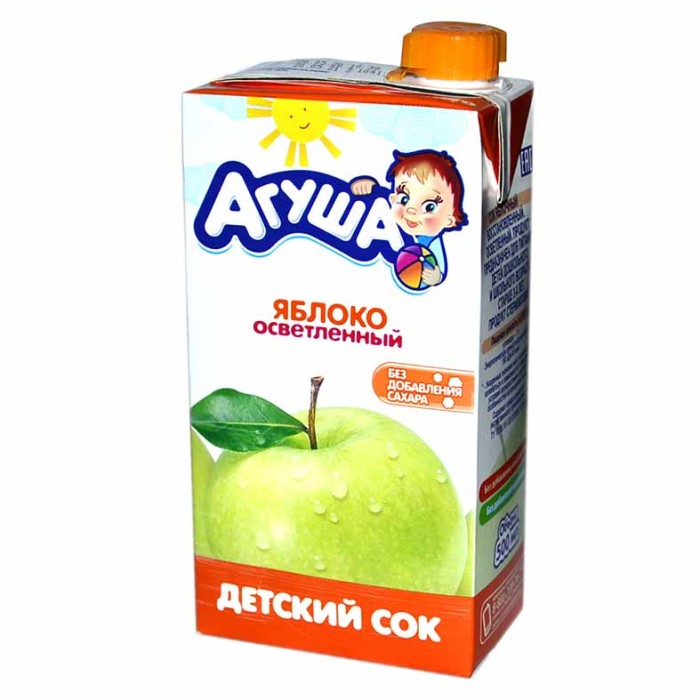 Сок Агуша яблоко осветленный 500мл т/п