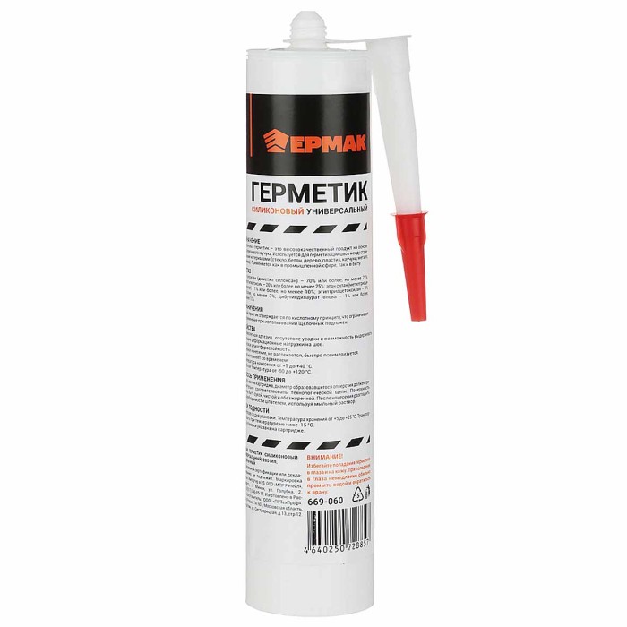 Герметик силиконовый Ермак универсальный прозрачный 280мл