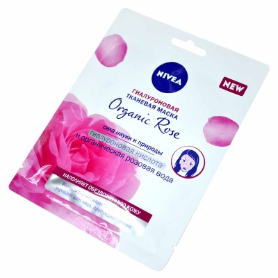Маска для лица Nivea Гиалуроновая тканевая Organic Rose 1шт м/у