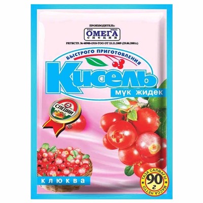 Кисель Омега клюква 90гр м/у