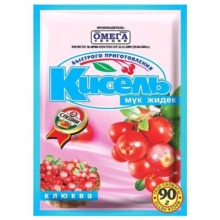 Кисель Омега клюква 90гр м/у