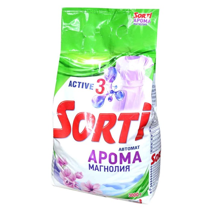Порошок для стирки Sorti Арома Магнолия автомат 3кг м/у