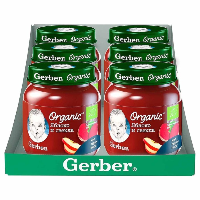 Пюре Gerber яблоко и свекла с 5мес 125гр ст/б