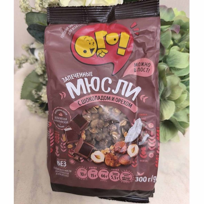 Мюсли Ого! запеченные с шоколадом и орехом 300гр м/у