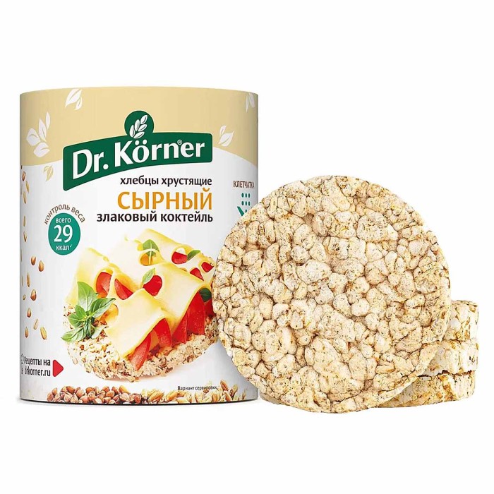Хлебцы Dr.Korner злаковый коктейль сырный 100г р м/у/20шт/
