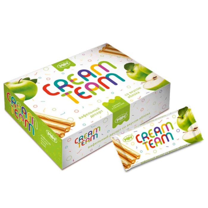 Десерт вафельный Рахат Cream Teamco яблока 195гр к/у