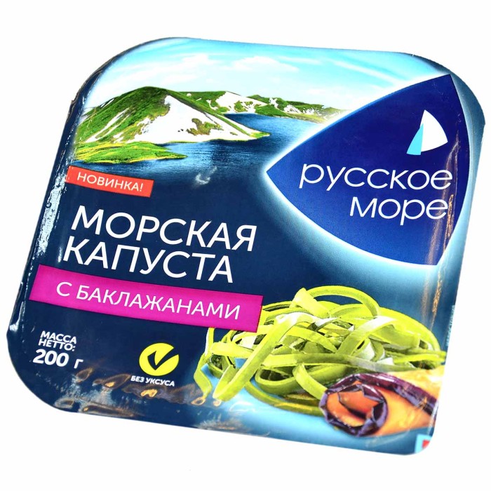 Капуста морская Русское море маринованная по-корейски с баклажанами 200гр пэт