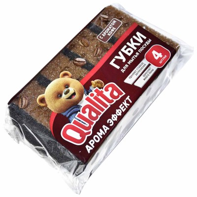 Губки для посуды Qualita Aroma effect 4шт м/у