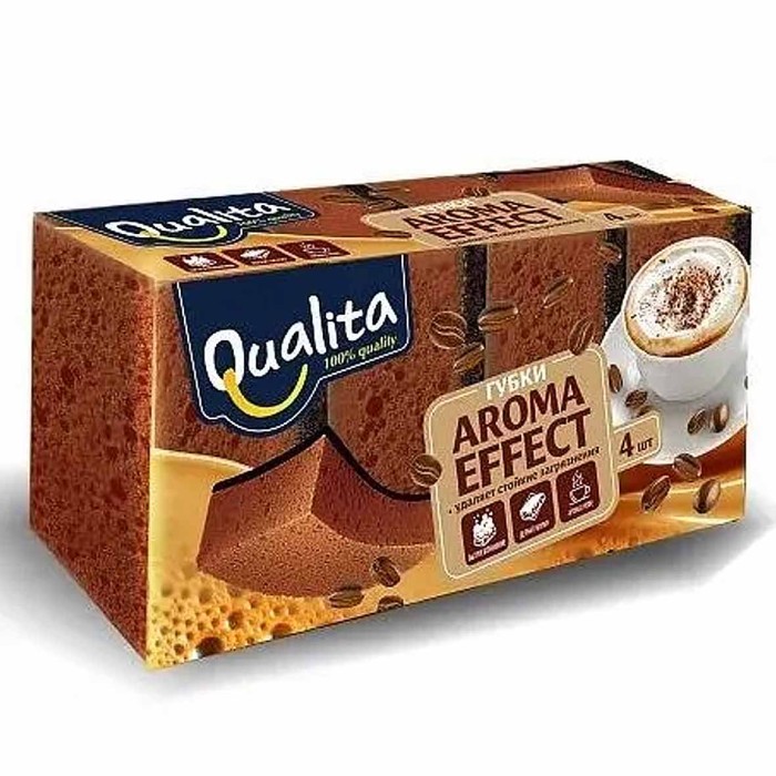 Губки для посуды Qualita Aroma effect 4шт м/у