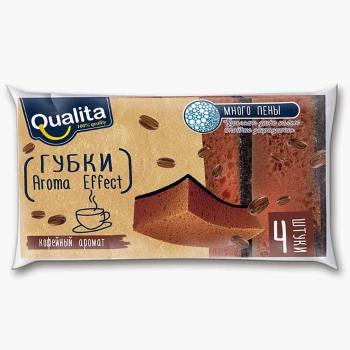 Губки для посуды Qualita Aroma effect 4шт м/у