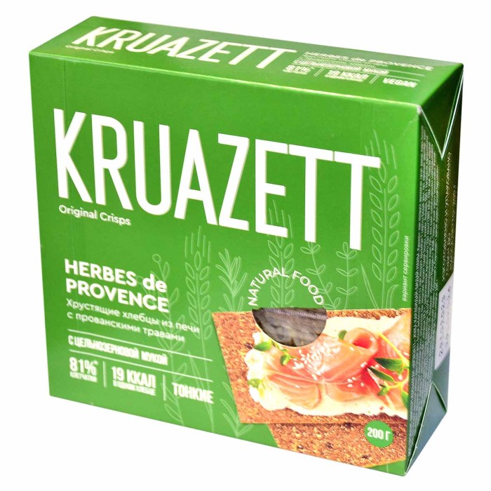 Хлебцы Kruazett ржано-пшеничные с прованскими травами 200гр к/у