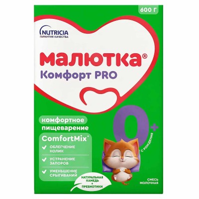 Смесь Малютка Комфорт 0-12мес 600гр к/у
