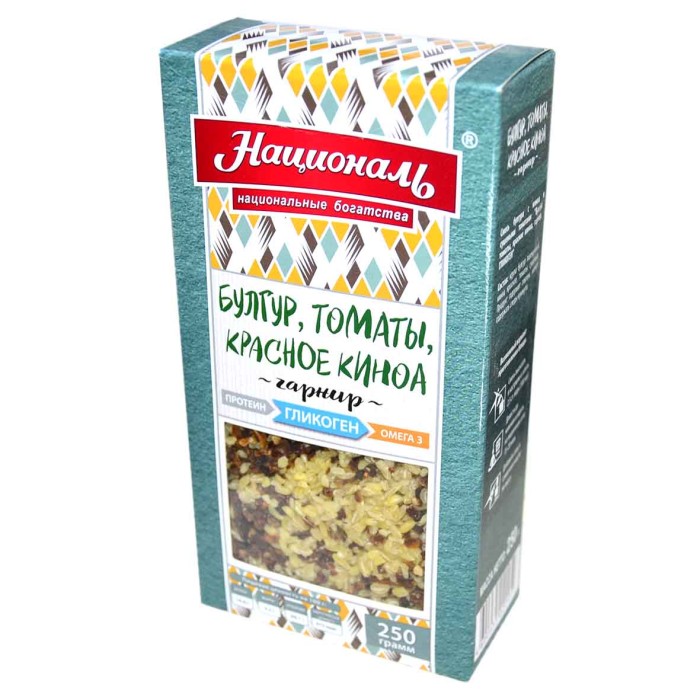 Смесь для гарнира Националь булгур/томаты/красное киноа 250гр к/у
