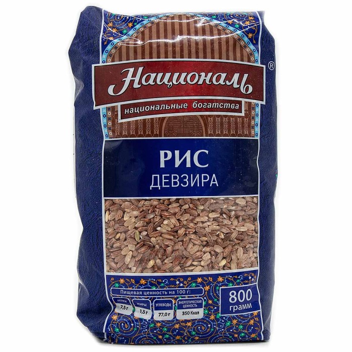 Крупа рис Националь Девзира 800гр м/у
