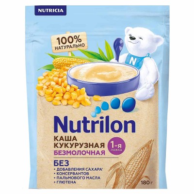 Каша Nutrilon кукурузная безмолочная с 5мес 180гр д/п