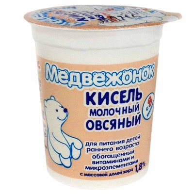 Кисель молочный Медвежонок овсяный с 8мес 1,8% 200гр пэт