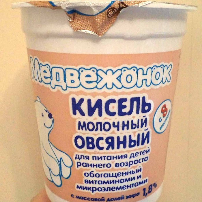 Кисель молочный Медвежонок овсяный с 8мес 1,8% 200гр пэт