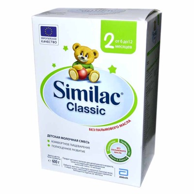 Смесь Similac Classic 2 молочная с 6-12мес 600гр к/у
