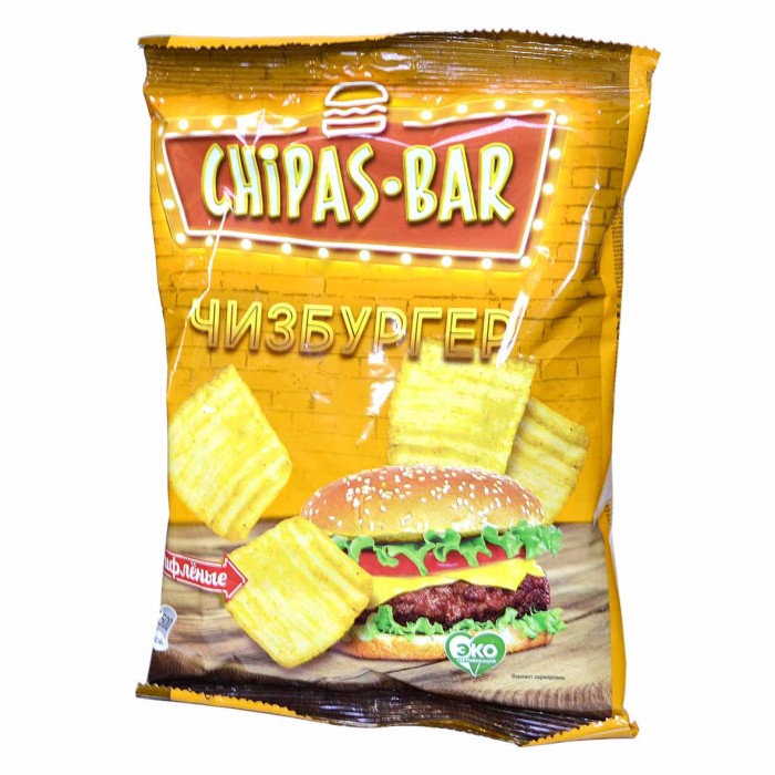 Снеки Chipas Bar со вкусом чизбургера 50гр м/у