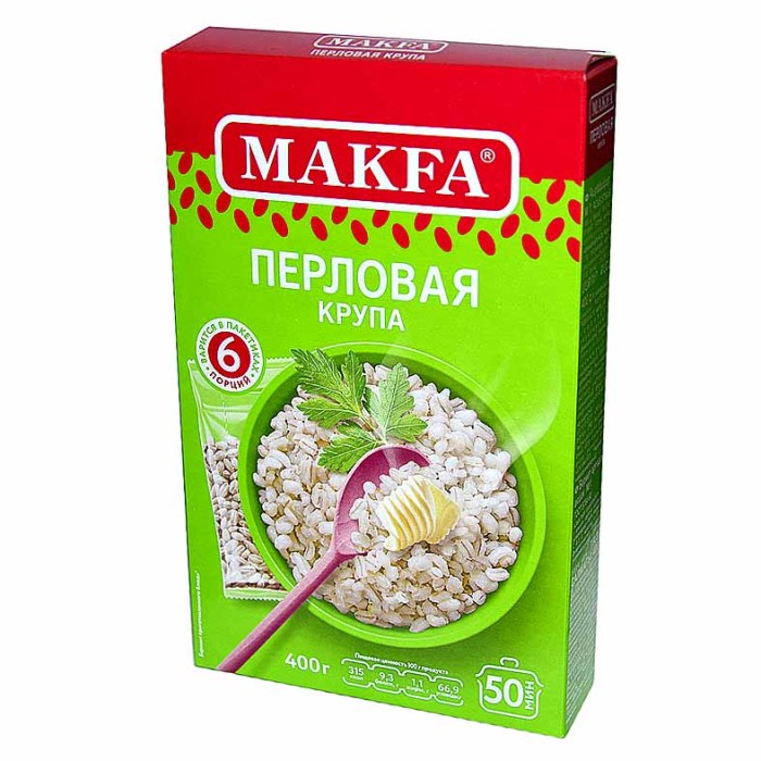 Крупа перловая Makfa 400гр к/у