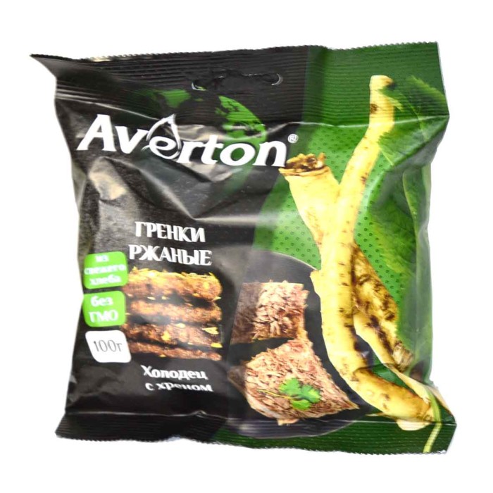 Гренки Averton вкус холодец с хреном 100гр м/у