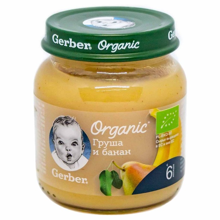 Пюре Gerber груша-банан с 6мес 125гр ст/б
