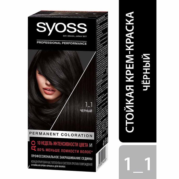 Краска для волос Syoss color 1-1 Черный 110мл к/у
