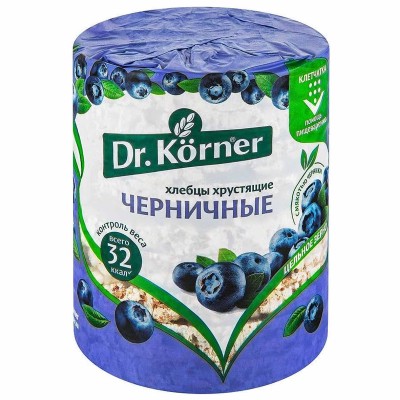 Хлебцы Dr.Korner злаковый коктейль черничный 100гр м/у