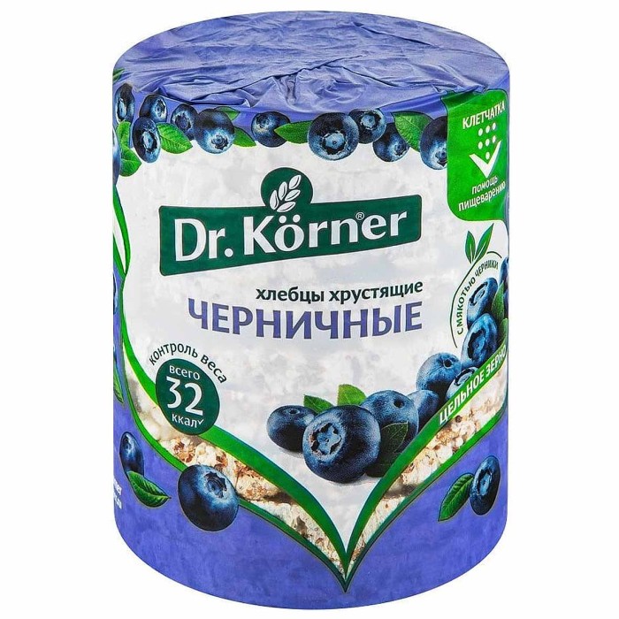 Хлебцы Dr.Korner злаковый коктейль черничный 100гр м/у