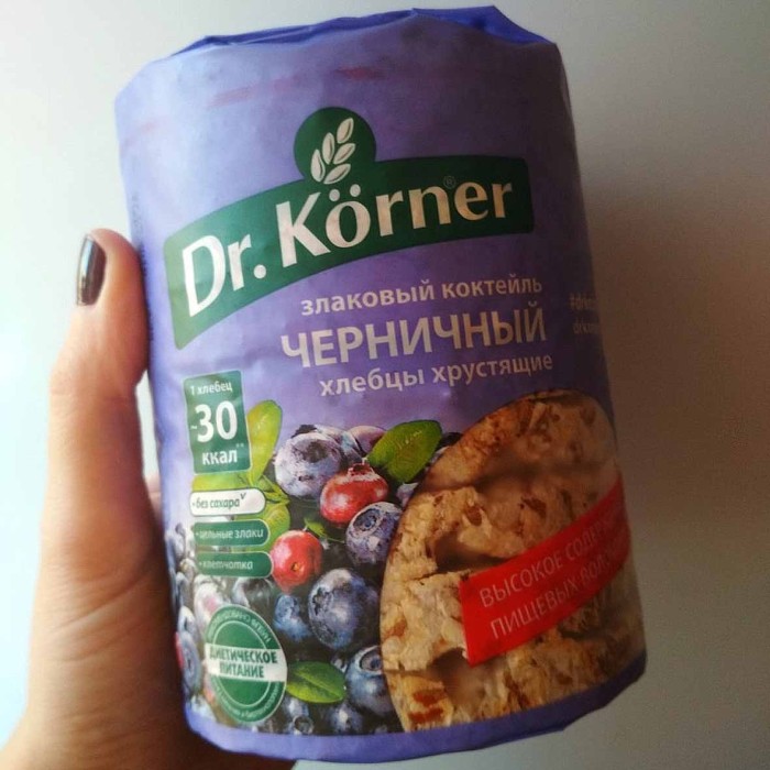 Хлебцы Dr.Korner злаковый коктейль черничный 100гр м/у