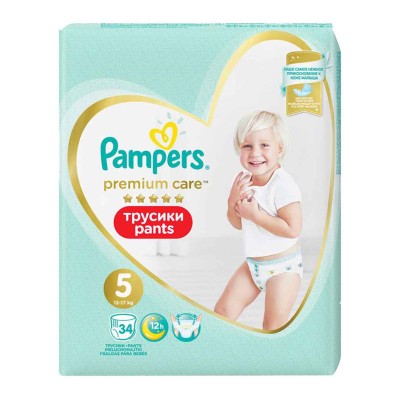Подгузники-трусики Pampers Premium Care Pants Junior (12-17кг) 34шт м/у