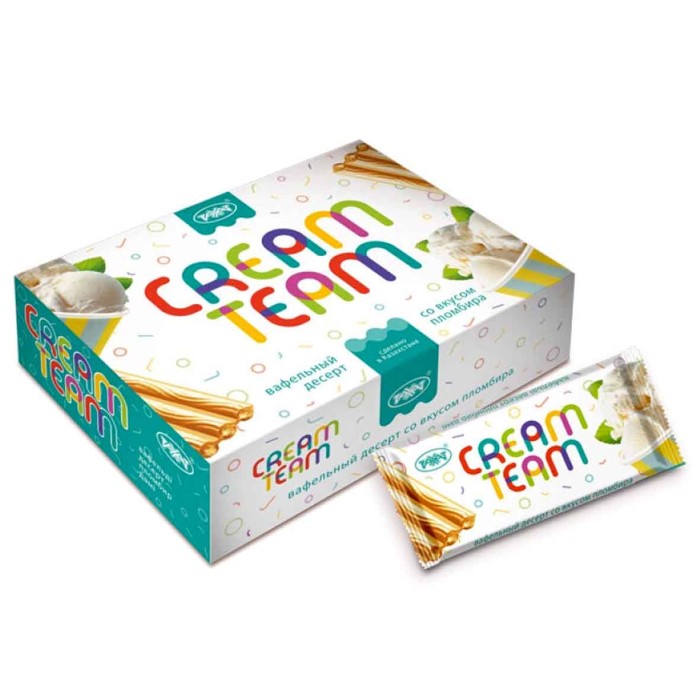 Десерт вафельный Рахат Cream Teamco пломбира 195гр к/у