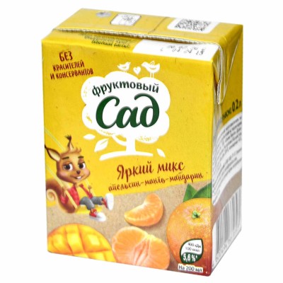 Нектар Фруктовый сад апельсин-манго-мандарин 0,2л т/п