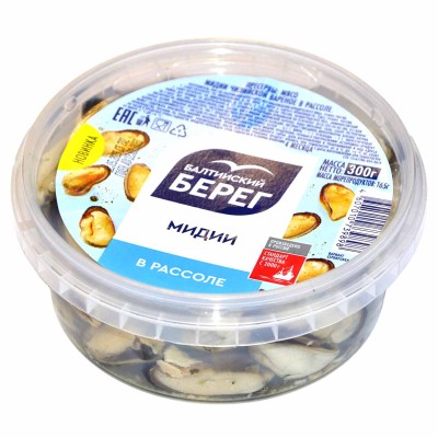 Мидии Балтийский берег в рассоле 300 гр пэт