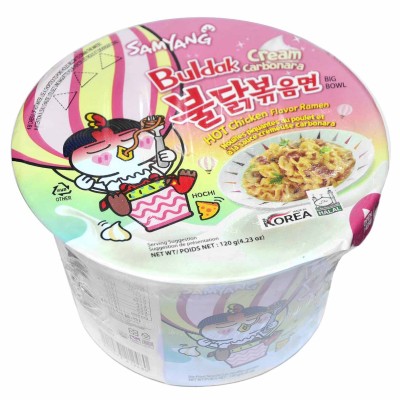 Лапша Hot ChickenBig Bowl  с кремом карбонара 120гр тарелка