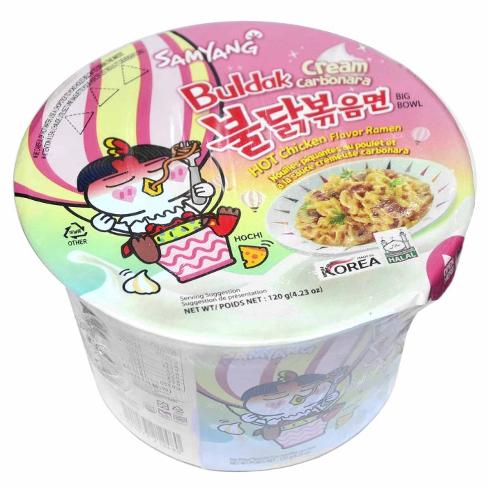 Лапша Hot ChickenBig Bowl  с кремом карбонара 120гр тарелка