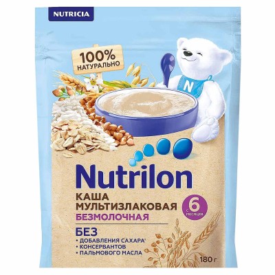 Каша Nutrilon мультизлаковая безмолочная с 6мес 180гр д/п