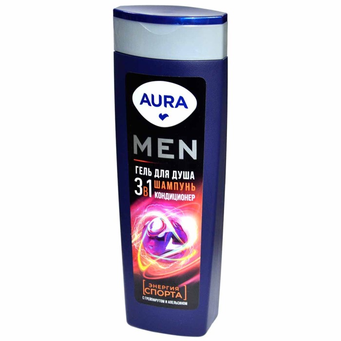 Гель для душа Aura Men 3в1 Энергия спорта 380мл пэт