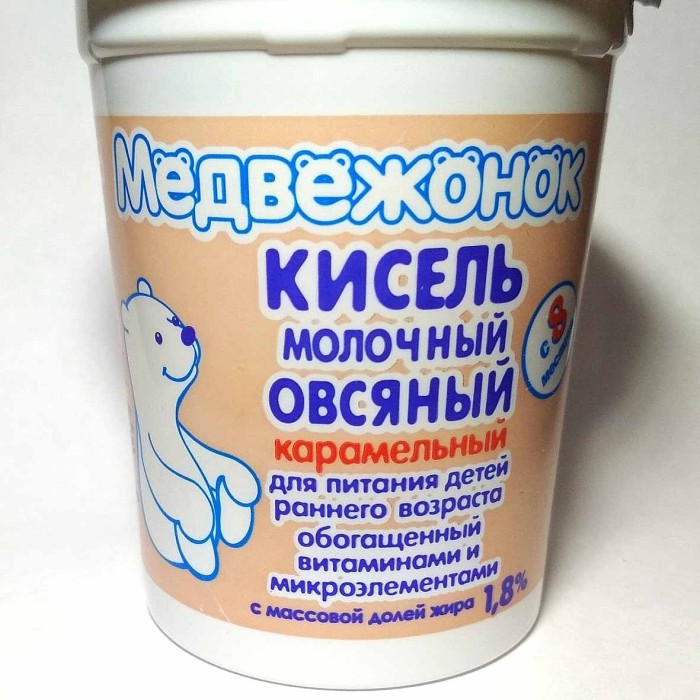 Кисель молочный Медвежонок овсяный карамель с 8мес 1,8% 200гр пэт