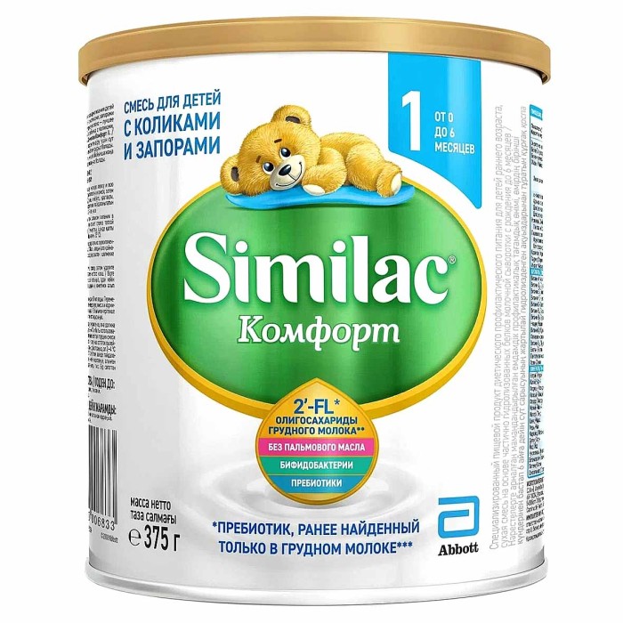Смесь Similac Комфорт 1 молочная с 0-6мес 375гр ж/б