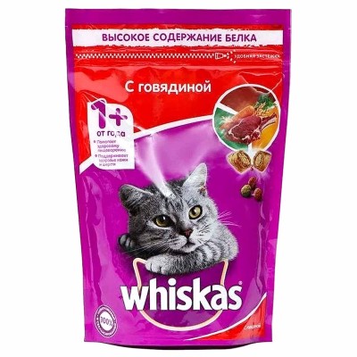 Корм для кошек Whiskas паштет говядина 350гр к/у