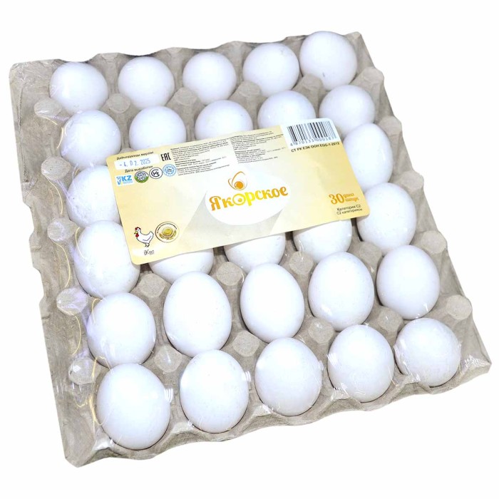 Яйцо куриное Якорское С2 30шт лоток