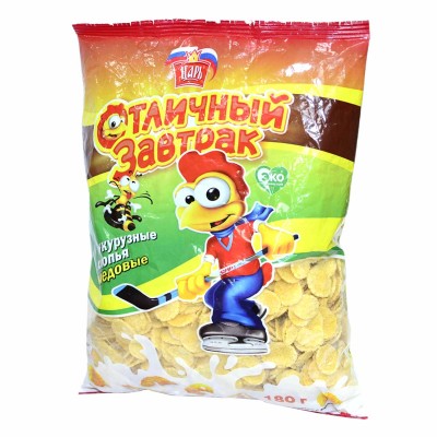 Хлопья кукурузные Отличный завтрак медовые 180гр м/у
