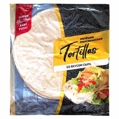 Лепешка Tortillas мексиканская со вкусом сыра 276гр м/у