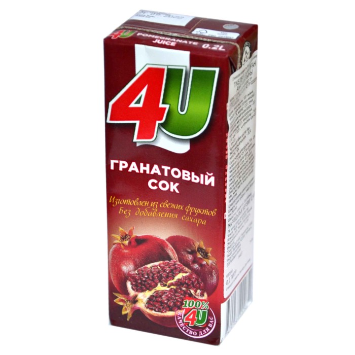 Сок 4u гранатовый 0,2л т/п