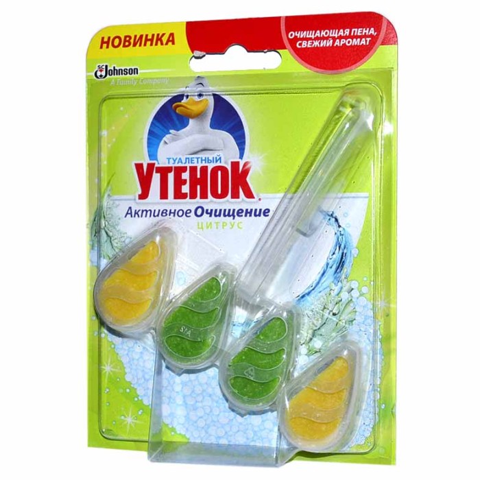 Блок для унитаза Туалетный утенок Активное очищение цитрус 38,6гр м/у