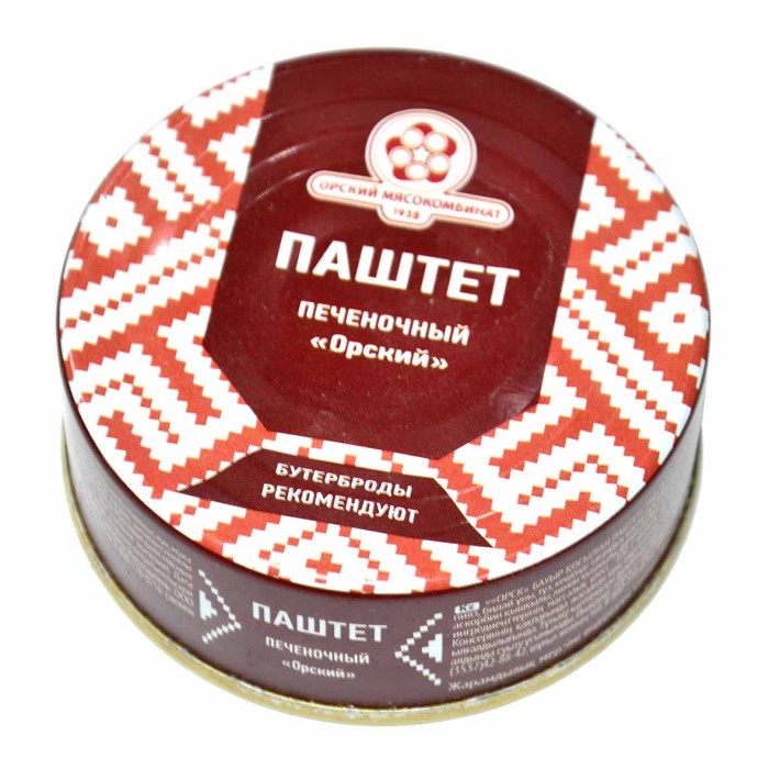 Паштет печеночный Орский Мясокомбинат Орский 100гр ж/б