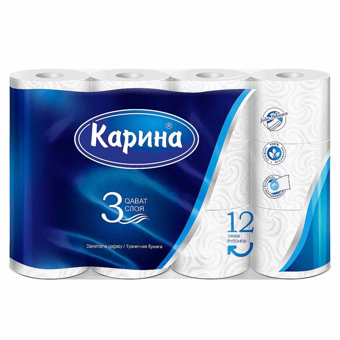 Бумага туалетная Карина 3сл 12шт м/у